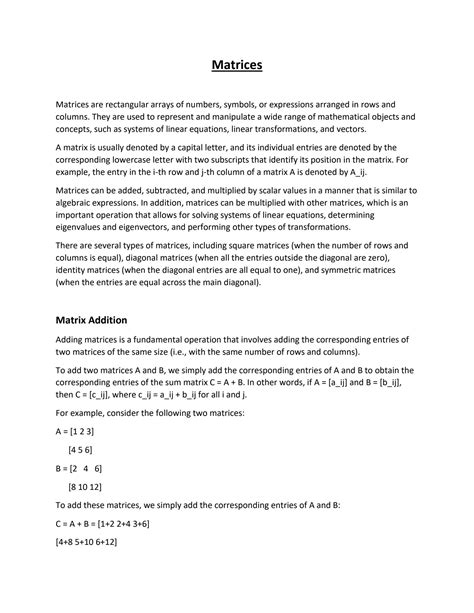 Solution Matrices Notes With Examples Studypool