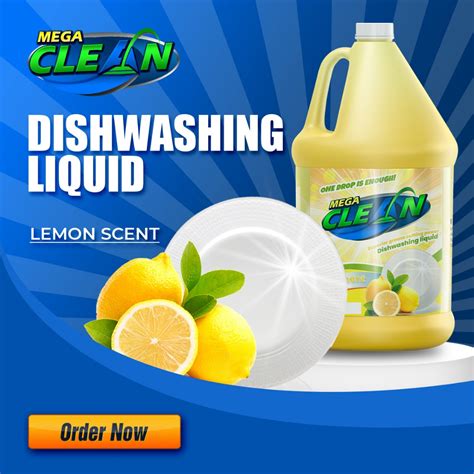 Megaclean Dishwashing Liquid LEMON 3400ML Furniture Home Living