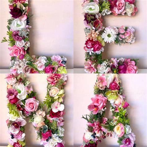 Colourful 3D Flower Letters Floral Letter Woodland Nursery Etsy UK