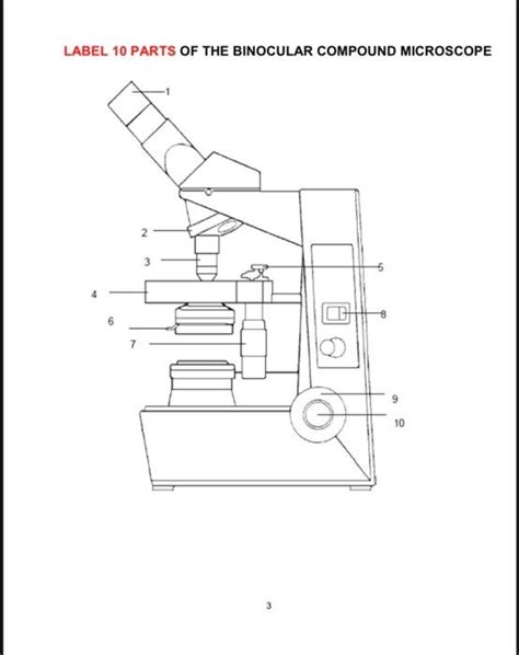 Solved Label 10 Parts Of The Binocular Compound Microscope