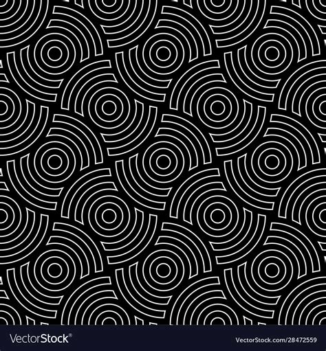 Line Art Circles Seamless Pattern Royalty Free Vector Image