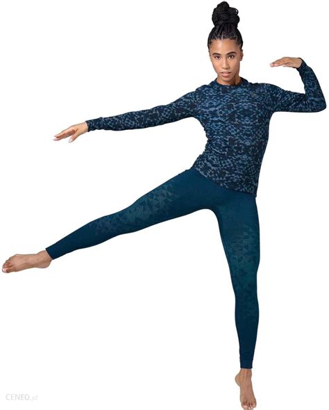 Odlo Koszulka Damska Active Warm Eco Graphic Base Layer Blue Wing Teal