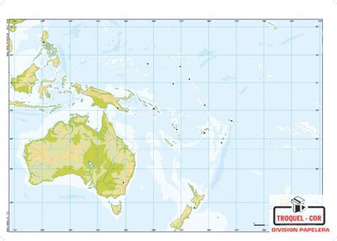 Mapa Físico Político Nº5 Oceania Rivadavia