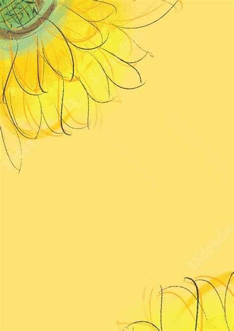 Simple Wallpaper With Yellow Petals Page Border Background Word Template And Google Docs For ...