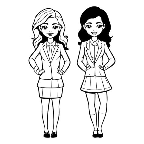 Hermosas Mujeres De Negocios Avatar Personaje De Dibujos Animados