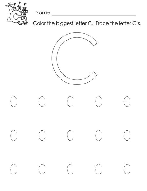 Trace Letter C Worksheets