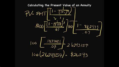 How To Calculate The Present Value Of An Annuity Youtube