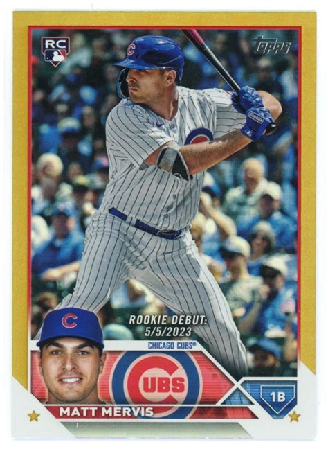 Topps Update Gold Rainbow Foil Matt Mervis Rc Chicago Cubs Us