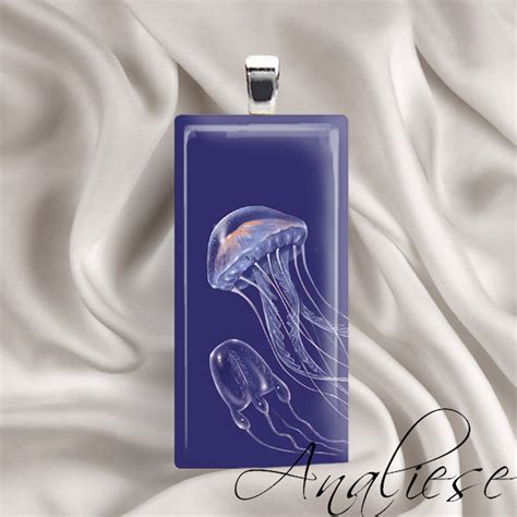 Glowing Jellies Glass Tile Pendant - Etsy