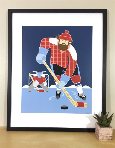 Paul Bunyan And Babe The Blue Ox Hockey X Poster Etsy
