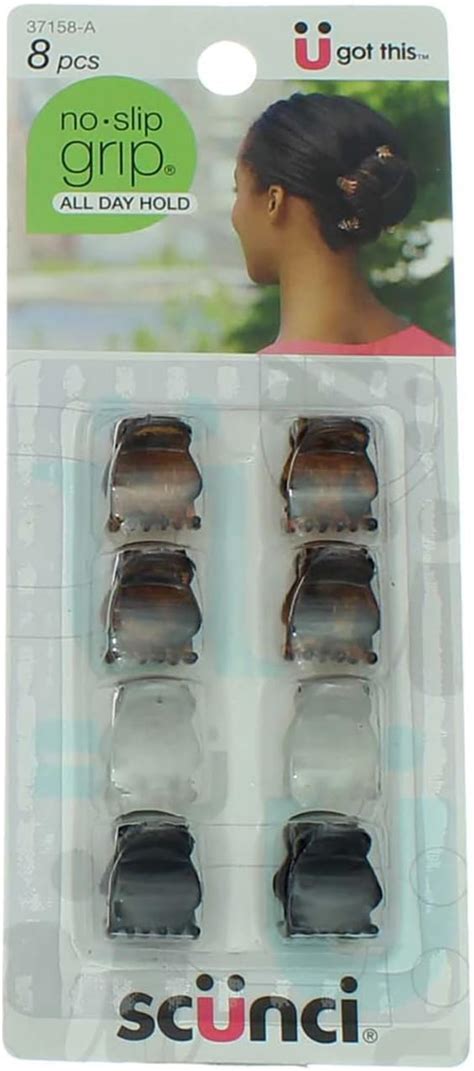 Scunci No Slip Grip Oval Top Jaw Clips 8 Count Amazon Ca Beauty