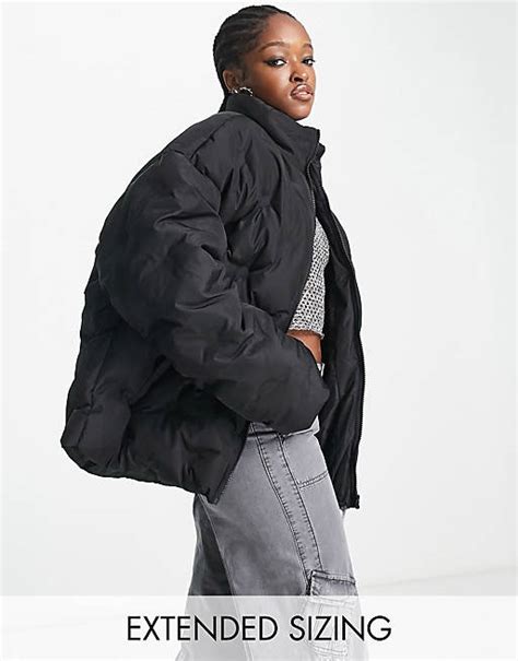 Collusion Unisex Puffer Jacket In Black Asos