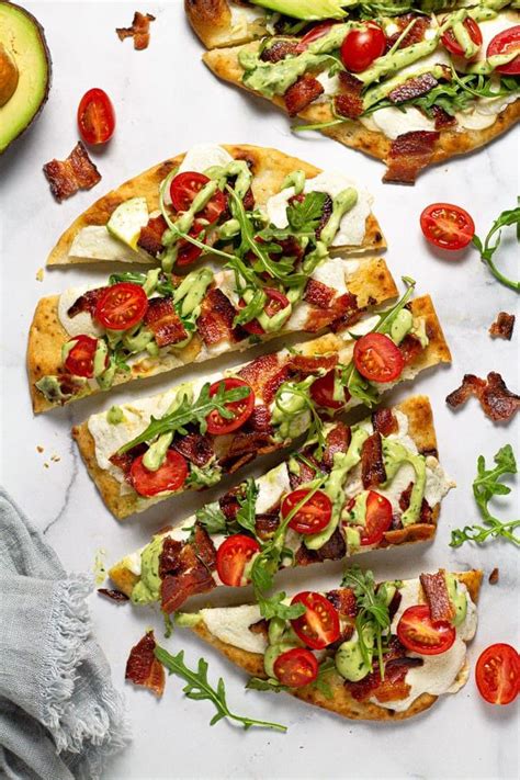 California Blt Flatbread Pizza Recipe Easy Flatbread Recipes