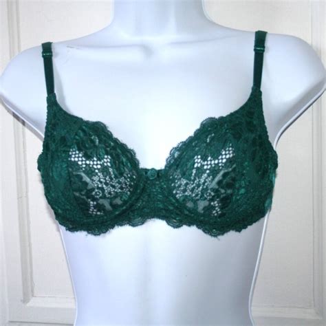 90s Victorias Secret Green Lace Bra Size 34b Gem