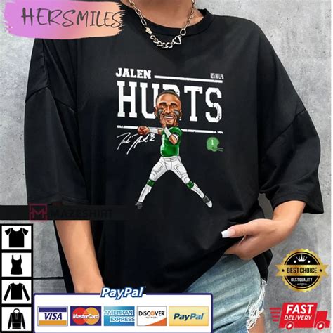 Jalen Hurts Philadelphia Eagles Cartoon Signature Gift For Fan - Hersmiles