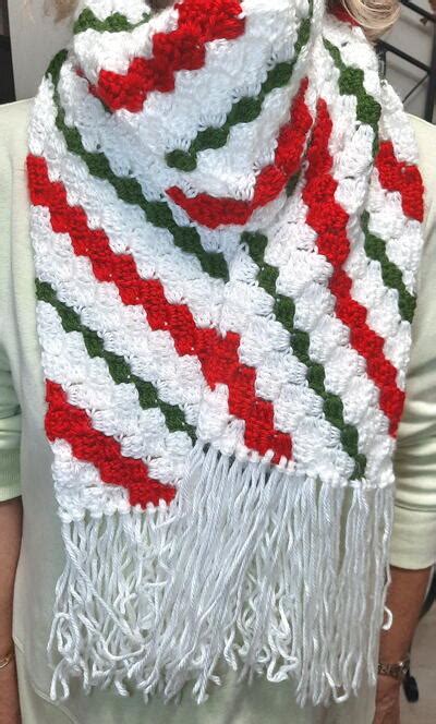 C2C Candy Cane Scarf | AllFreeCrochet.com