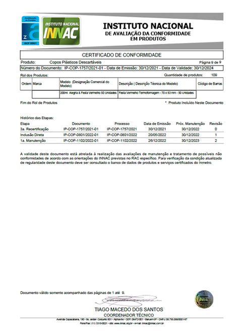 Platex Processos Pláticos Certificação de nossos produtos pelo