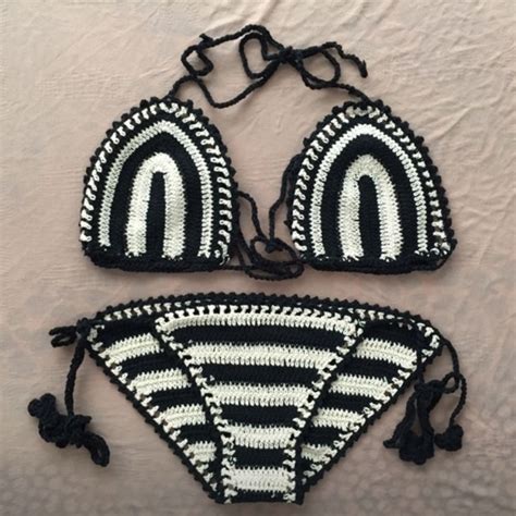 Striped Crochet Bikini Gem