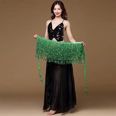 Buy Women Belly Dance Costume Belt Skirt Hip Wrap Outfit Sequins Tassels Bead Scarf At