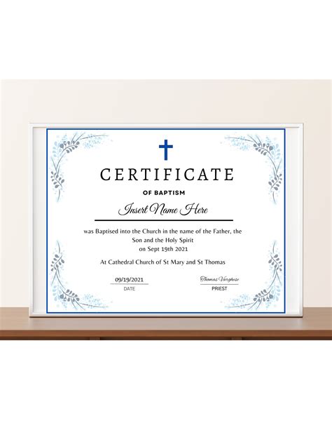 Editable Certificate of Baptism, Religious Certificate, Baptism ...