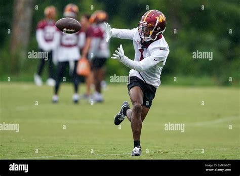 Washington Commanders Wide Receiver Jahan Dotson 1 Catches The Ball