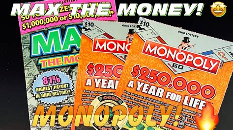 🔥🤩 50 Session 🤩🔥 Max The Money 💰 Monopoly 💰 Ohio Lottery Youtube