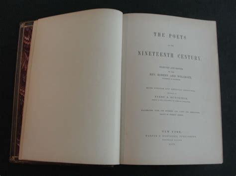 The Poets Of The Nineteenth Century Edited By Rev Robert Aris Willmott