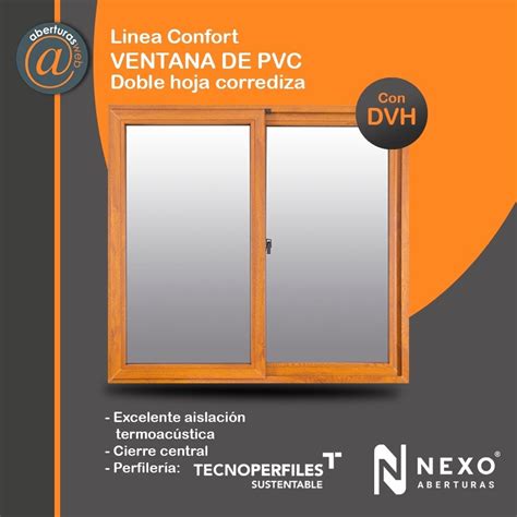 Ventana De Pvc Simil Madera Linea Confort Con Dvh 393 De 150 X 060