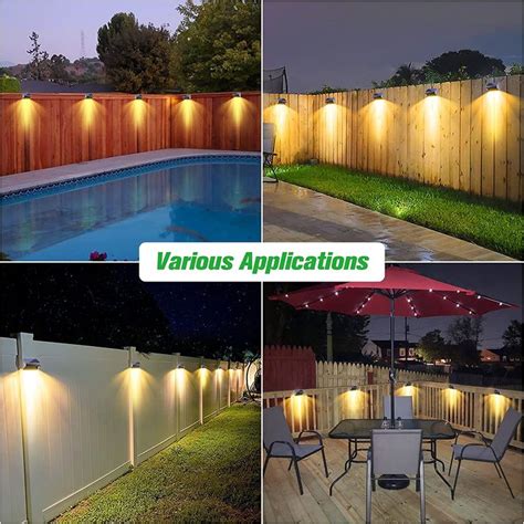 Bridika Solar Fence Lights, Fence Lights Fence Solar Lights Outdoor ...