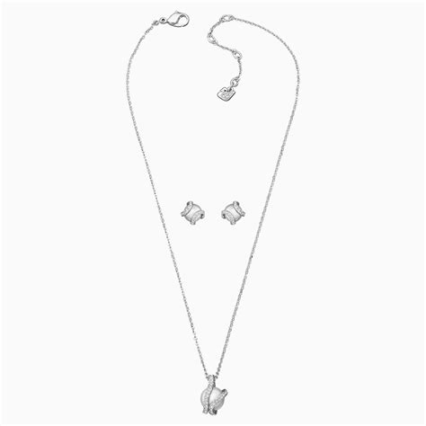 Nude Set White Rhodium Plated Swarovski