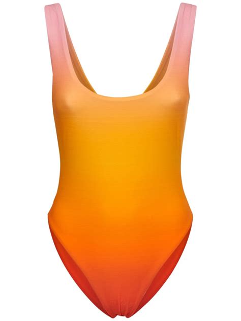 Buy Weworewhat Scoop Neck One Piece Swimsuit Pink Orange At 65 Off