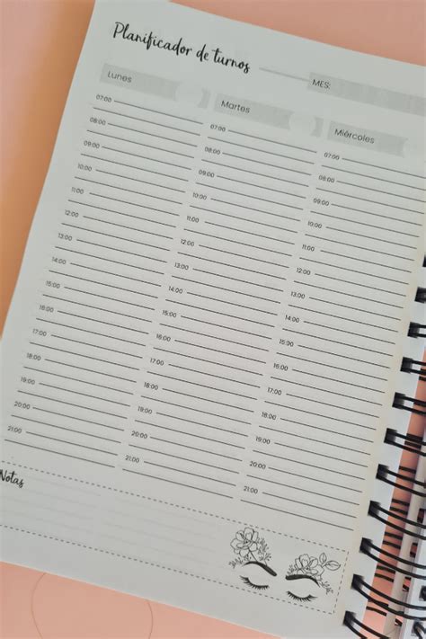 Agenda Lashista Personalizada Melila Details