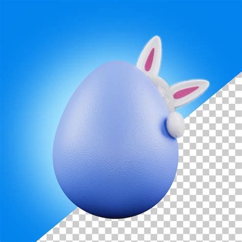 Premium Psd Rabbit Hiding Behind An Easter Egg 3d Render Plush Bunny