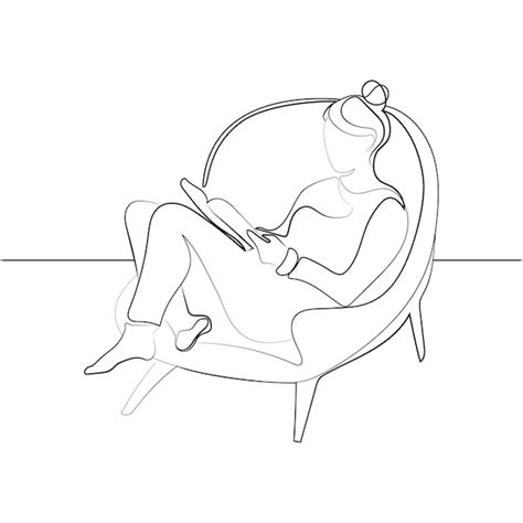 Premium Vector Woman Reading A Book Relaxed Sitting In A Comfortable