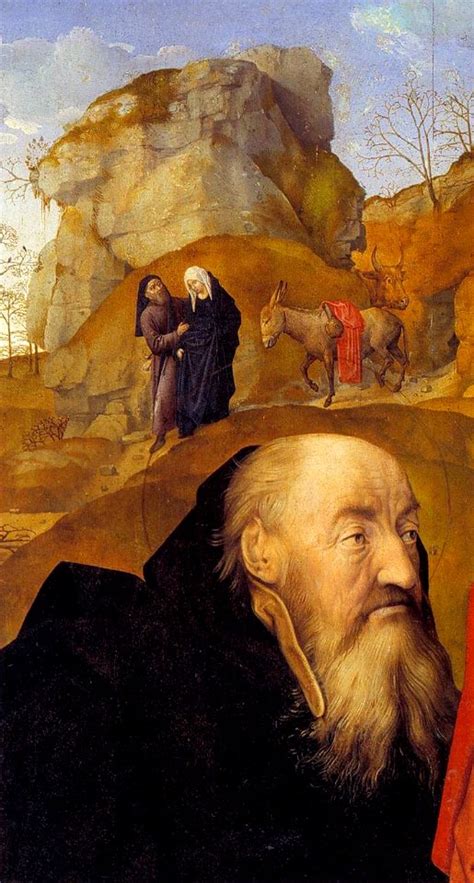 Hugo Van Der Goes Portinari Triptych Left St Anthony Free Stock