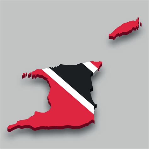 3d Isometric Map Of Trinidad And Tobago With National Flag 11175115 Vector Art At Vecteezy