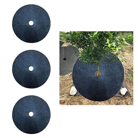 3 Pack 16 5 Inch Non Woven Tree Mulch Ring Thickened Tree Protector Mat Plant Cover Stakes