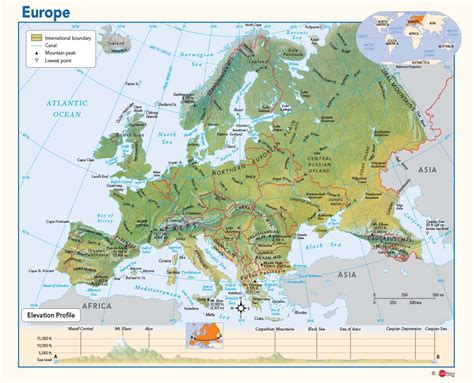 Europe Physical Wall Map by GeoNova - MapSales