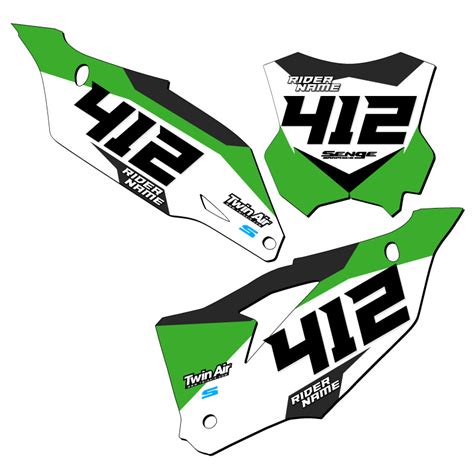 Kx X Sg Custom Mx Number Plates Senge Graphics Kit Compatible