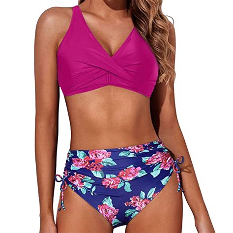 Szxzygs Swimsuits For Women Bikini Women High Waisted Bikini Front