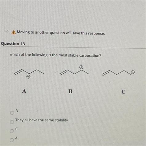 Which Of The Following Is The Most Stable Carbocation Brainly