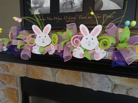 Easter Garland Easter Decoration Spring Garland Deco Mesh Etsy