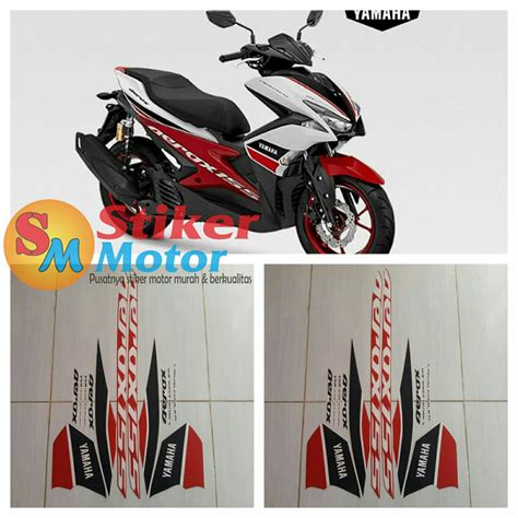 Stiker Motor Striping Yamaha Aerox Vva 155 2020 2021 Putih Merah