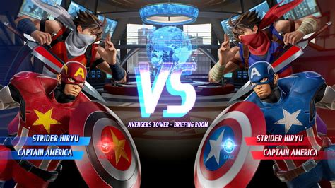 Red Strider Hiryu Red Captain America Vs Blue Strider Hiryu Blue