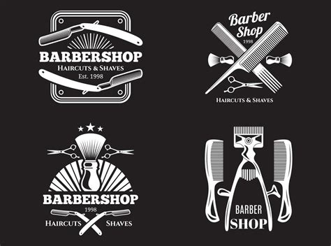 barber shop logo design with background 25770715 Vector Art at Vecteezy