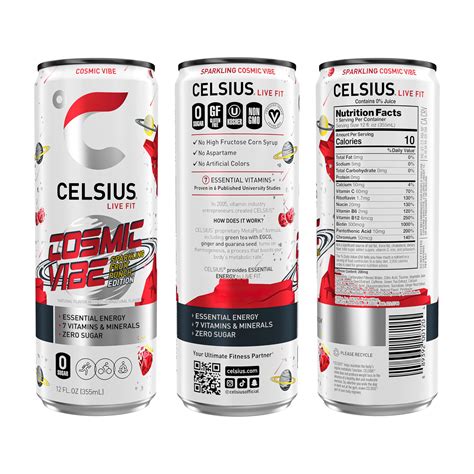 Celsius Sparkling Cosmic Vibe Functional Essential Energy Drink Fl