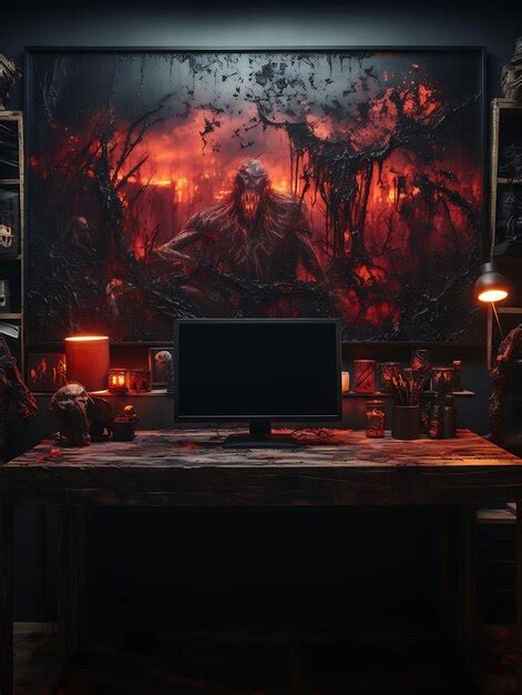 Premium Photo | Backdrop of Horror Themed Gaming Crypt Dark Color Theme Horror Movie Pos for ...