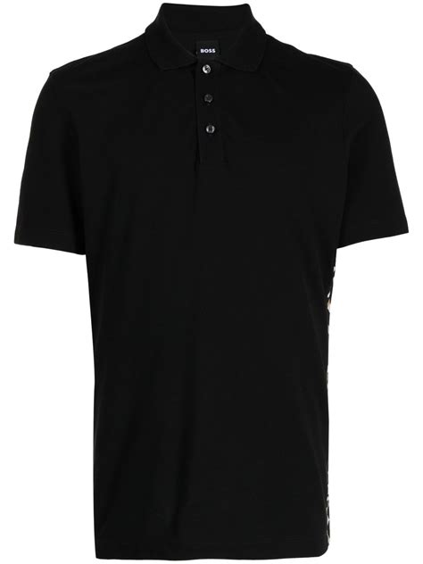 Boss Camisa Polo Mangas Curtas Preto Farfetch Br