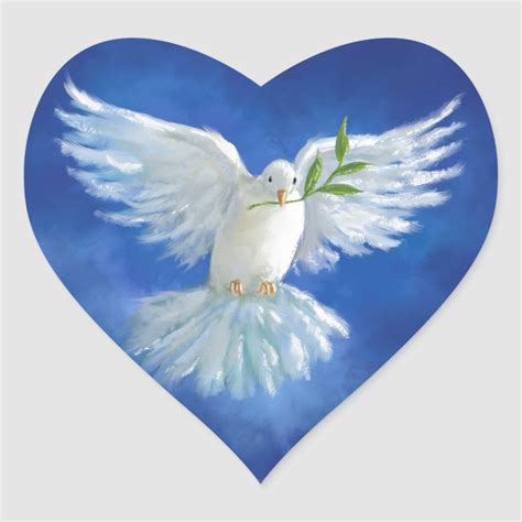 Freedom Dove Peace On Earth Heart Sticker Zazzle Dove Painting