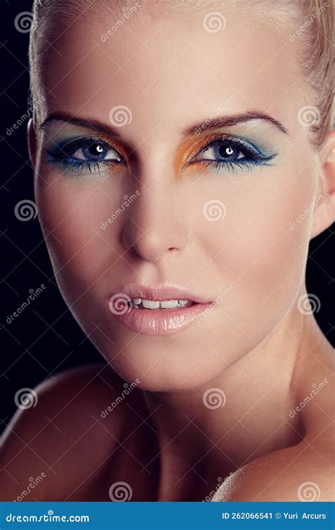 Blue Eyed Beauty Portrait Of A Beautiful High Fashion Model With Multi